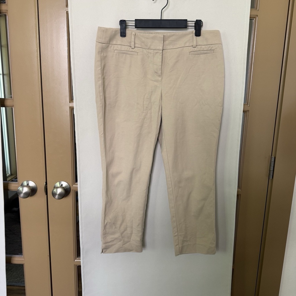 Ann Taylor Loft‎ Womens 10 Tan Beige Marisa Straight Leg Ankle Dress Pants